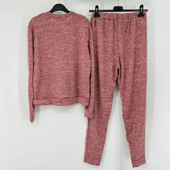 Pink Long Sleeve Top and High Waist Joggers Jogger Pants Two Piece Set - Picture 13 of 14